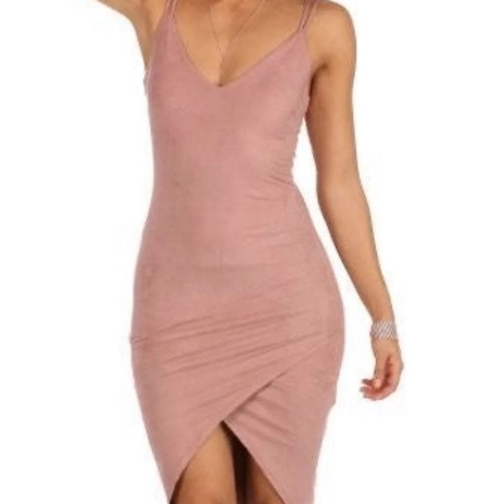 Mauve Suede bodycon dress